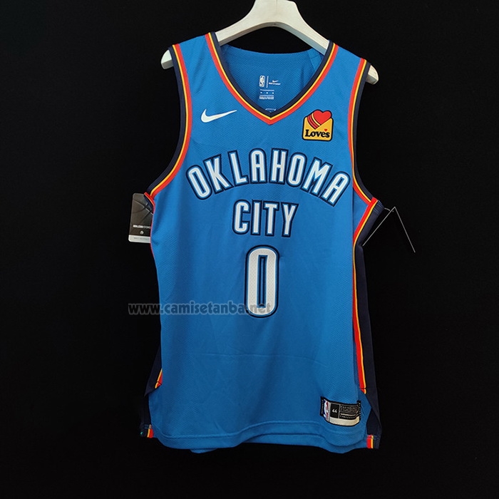 Camiseta Oklahoma City Thunder Russell Westbrook #0 Icon Autentico Azul